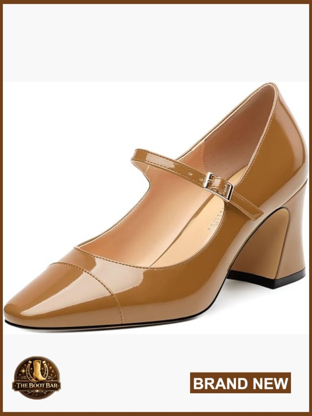 Women's Square Toe Mary Jane Pumps Chunky Block Heel Dress Shoes